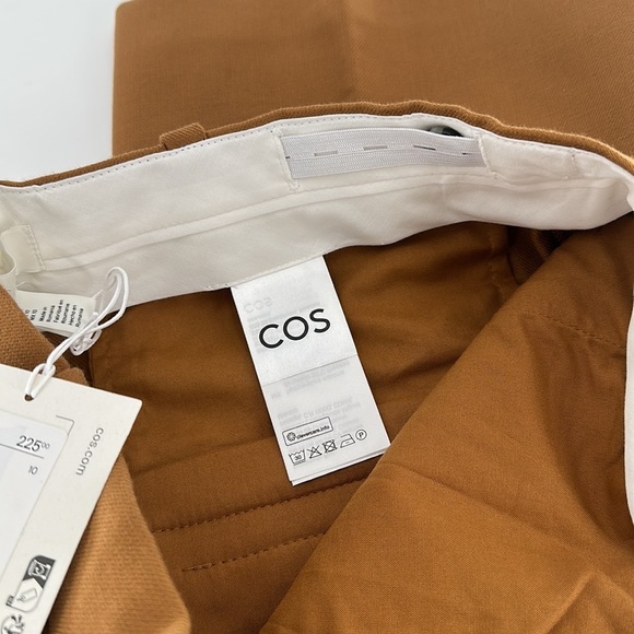 COS Cuffed Wide Leg Pants in Dark Tan, US10 - Picture 4 of 10